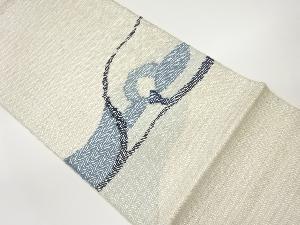 紙布抽象枝花に花模様織出し袋帯